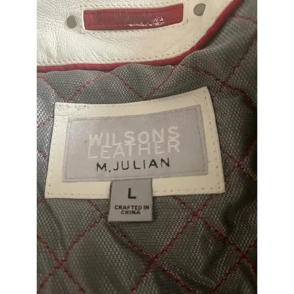 New with Tags Mens Wilsons Leather Vintage Y2K Black Biker Motorcycle Jacket L